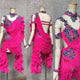 Pink customized rumba dancing clothing fashion latin dancing dresses beads LD-SG2106