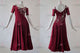 Red customized rumba dancing clothing cheap rhythm dancing dresses chiffon LD-SG2118