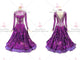 Purple big size tango dance competition dresses dazzling Smooth dance costumes rhinestones BD-SG3956