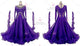 Purple big size tango dance competition dresses made to measure prom dance team dresses velvet BD-SG3929
