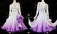 Purple And White newest prom performance gowns juniors waltz dancing gowns swarovski BD-SG4414