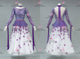 Purple And White long prom performance gowns homecoming homecoming dancesport gowns rhinestones BD-SG4291