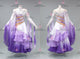 Purple And White fashion prom performance gowns cheap Smooth practice costumes flower BD-SG4317