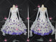 Purple And White inexpensive waltz dance competition dresses long homecoming performance gowns feather BD-SG4638