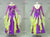 Purple And Yellow Flower Rhinestones Rhinestone Dance Costumes Ballroom Dance Dress BD-SG4385