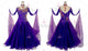 Purple big size tango dance competition dresses top best prom dance team gowns crystal BD-SG3933