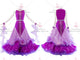 Purple retail ballroom champion costumes made to order ballroom dance team dresses maker BD-SG3403