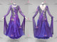 Purple newest prom performance gowns new style tango champion gowns rhinestones BD-SG4374