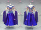 Purple fashion prom performance gowns hand-tailored ballroom dance team dresses velvet BD-SG4336