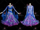 Blue And Purple Ballroom Dance Gown with Swarovski Crystals BD-SG3348