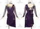 Purple discount rhythm dance dresses tailor made swing dance competition costumes lace LD-SG2360