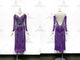 Purple inexpensive rumba dancing clothing dazzling swing stage skirts rhinestones LD-SG1969