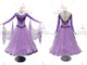 Purple retail ballroom champion costumes velvet waltz practice dresses wholesaler BD-SG3399
