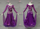 Purple classic waltz dance gowns juniors ballroom stage costumes swarovski BD-SG4147