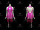 Purple elegant rumba dancing clothing big size salsa dance dresses beads LD-SG1979