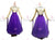 Purple and White Juniors Crystal Flower Ballroom Costumes Foxtrot BD-SG3786