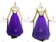 Purple And White brand new waltz performance gowns elegant prom stage gowns velvet BD-SG3786
