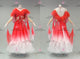 Red And White fashion prom performance gowns custom made Smooth dance dresses rhinestones BD-SG4315