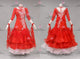 Red And White long waltz dance gowns womens Standard dancing gowns rhinestones BD-SG4279
