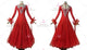 Red big size tango dance competition dresses newest ballroom stage gowns chiffon BD-SG3912
