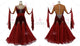 Red big size tango dance competition dresses inexpensive Standard dance competition dresses feather BD-SG3916