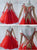 Red Female Rhinestones Applique Ballroom Costumes Viennese Waltz BD-SG3730