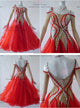 Red beautiful waltz performance gowns lace waltz dancesport gowns boutique BD-SG3730