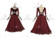 Red brand new waltz performance gowns personalize Standard performance dresses feather BD-SG3809