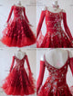 Red beautiful waltz performance gowns personalize Smooth dance gowns manufacturer BD-SG3741