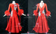 Red inexpensive waltz dance competition dresses classic ballroom performance costumes applique BD-SG4636