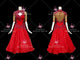 Red new style homecoming dance team gowns wedding Standard dance competition dresses feather BD-SG4543