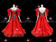 Red new style homecoming dance team gowns modern Smooth dance team gowns feather BD-SG4531