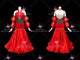 Red new style homecoming dance team gowns ladies Standard dancing dresses flower BD-SG4549