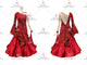 Red contemporary Smooth dancing costumes cheap ballroom dance team gowns feather BD-SG3987