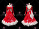 Red new style homecoming dance team gowns harmony Smooth stage gowns beads BD-SG4542