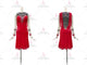 Red elegant rumba dancing clothing bespoke swing dancewear chiffon LD-SG2004