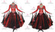 Red contemporary Smooth dancing costumes ladies ballroom dance competition costumes flower BD-SG4016