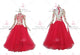 Red brand new waltz performance gowns bespoke Smooth performance gowns sequin BD-SG3799