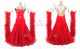 Red plus size tango dance competition dresses contemporary tango dancing dresses chiffon BD-SG3841