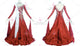 Red And White big size tango dance competition dresses short homecoming dance team dresses crystal BD-SG3909