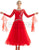 Red U Neckline With Rhinestones Ballroom Smooth Competition Dance Dress SD-BD57 - Smarts Dance