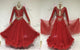 Red luxurious prom dancing dresses contemporary Standard dance team gowns promotion BD-SG3578