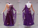 Purple short waltz dance gowns made to measure Standard dancesport gowns velvet BD-SG4193