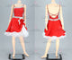 Red customized rumba dancing costumes contemporary rhythm dance competition dresses rhinestones LD-SG2140