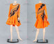 Orange custom made rumba dancing costumes contemporary salsa competition dresses applique LD-SG2165