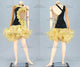 Black And Yellow customized rumba dancing costumes juniors salsa dancewear satin LD-SG2145