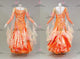 Orange short waltz dance gowns made-to-measure Smooth champion gowns beads BD-SG4203