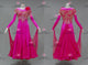 Pink long waltz dance gowns simple Standard dance competition dresses feather BD-SG4228