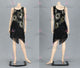 Black custom made rumba dancing costumes simple rhythm practice skirts rhinestones LD-SG2155