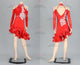 Red custom made rumba dancing costumes personalized rumba competition gowns rhinestones LD-SG2185